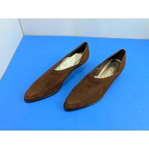 Nicole Hillary Vintage Brown Leather Low Heel Pumps Shoes Womens 8